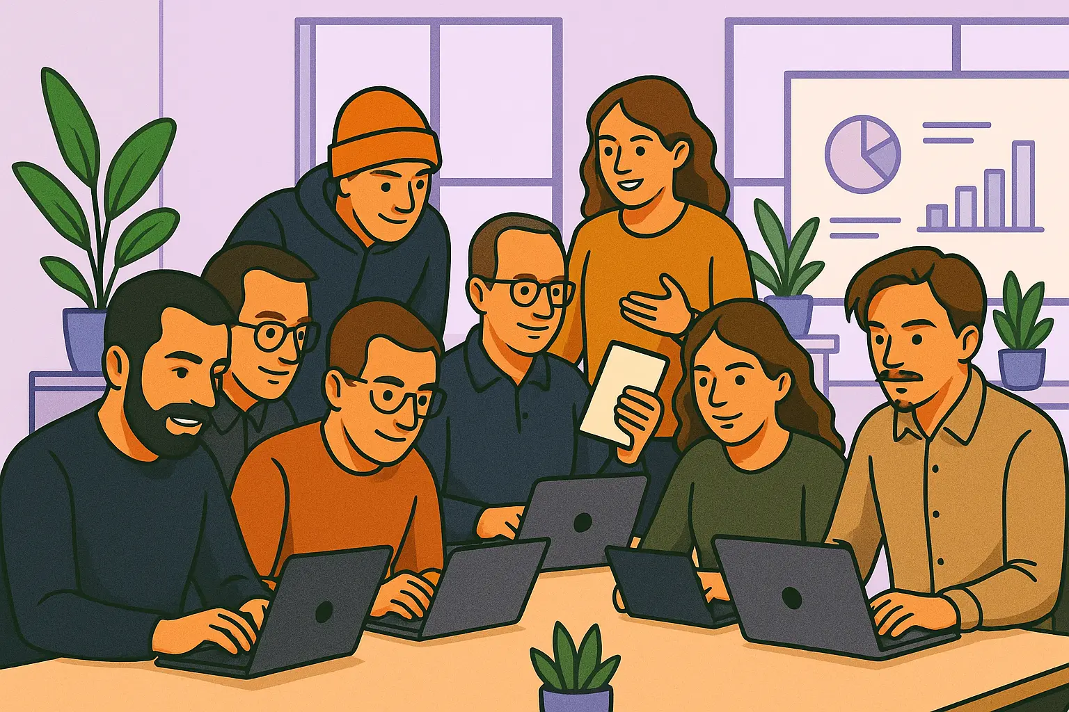 Das Trenda-Team bei der Arbeit